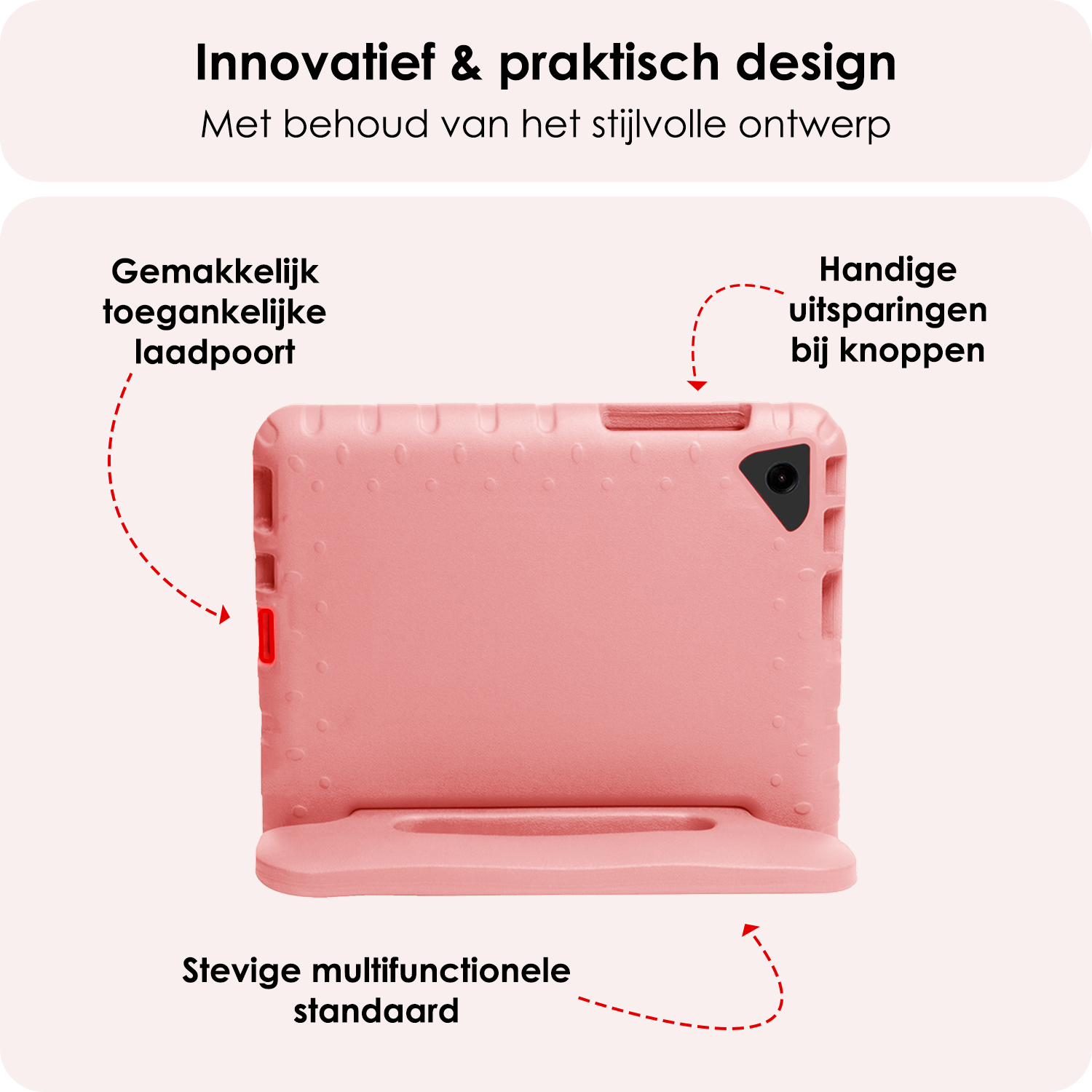 NoXx NoXx Samsung Galaxy Tab A9 Plus Kinderhoes Met 2x Screenprotector - Zalm