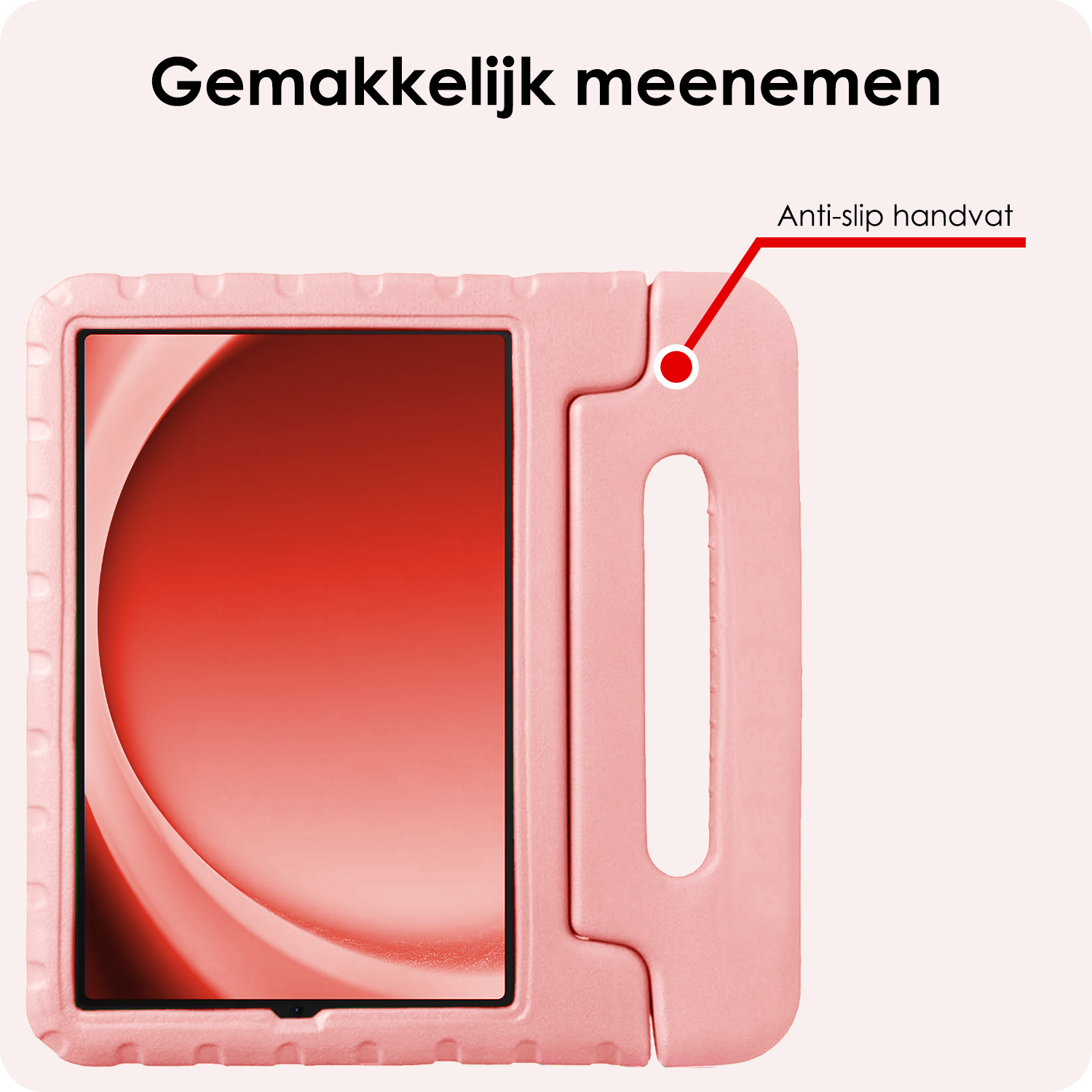 NoXx NoXx Samsung Galaxy Tab A9 Plus Kinderhoes Met 2x Screenprotector - Zalm