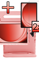 NoXx NoXx Samsung Galaxy Tab A9 Plus Kinderhoes Met 2x Screenprotector - Zalm
