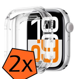 Nomfy Nomfy Apple Watch Series 9 Hoesje Siliconen Transparant - 45 mm - 2 PACK