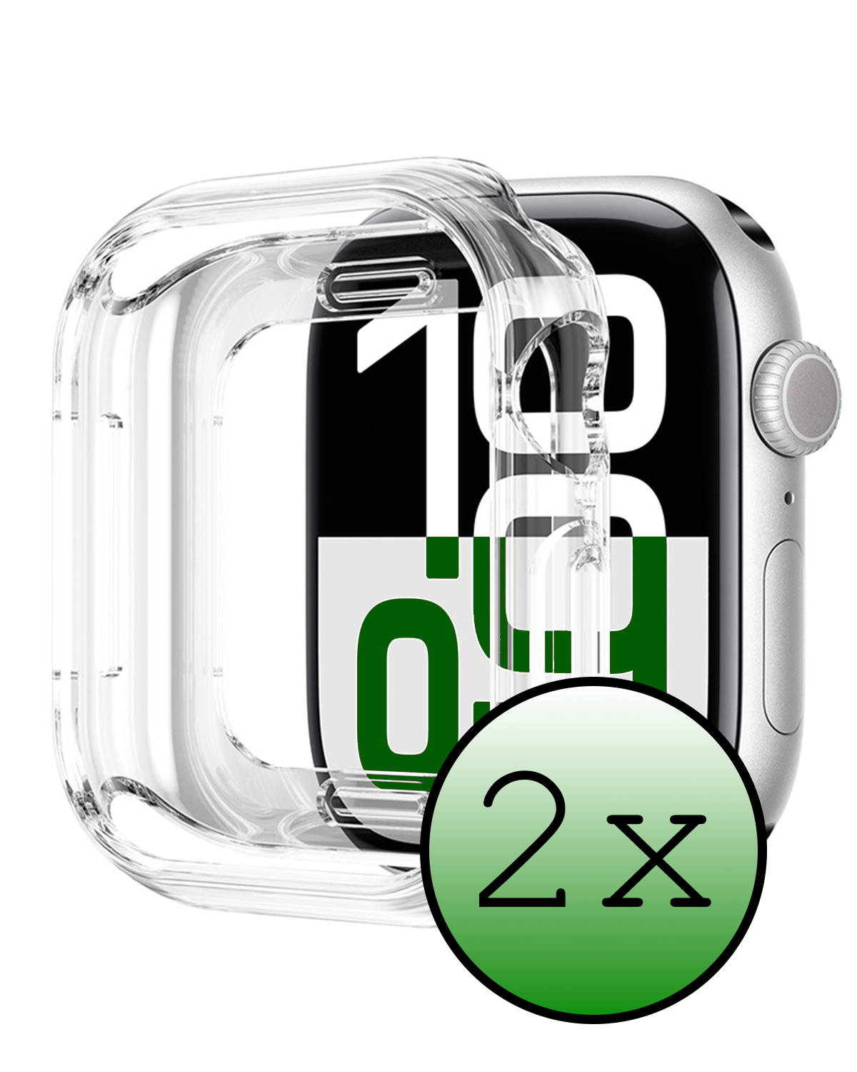 BASEY. BASEY. Apple Watch Series 9 Hoesje Siliconen Transparant - 45 mm - 2 PACK
