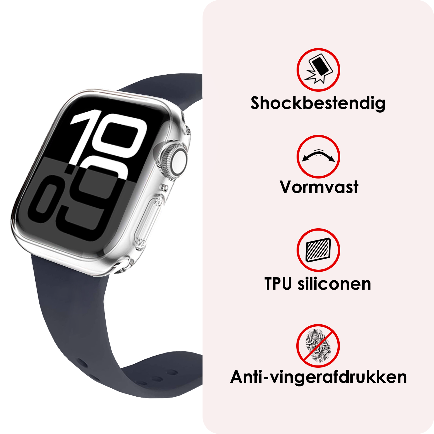 NoXx NoXx Apple Watch Series 10 Hoesje Siliconen Transparant - 42 mm - 2 PACK