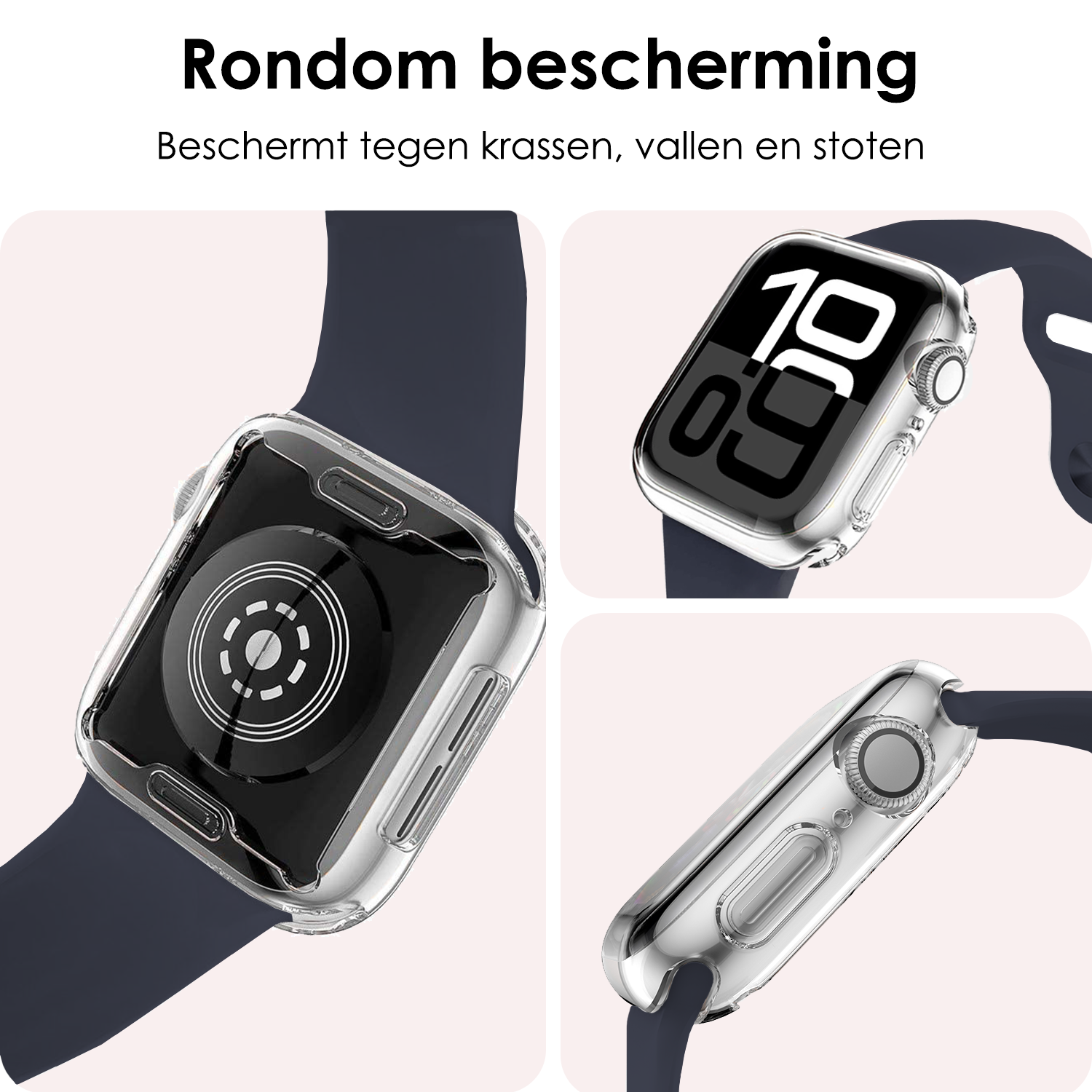 NoXx NoXx Apple Watch Series 10 Hoesje Siliconen Transparant - 42 mm - 2 PACK