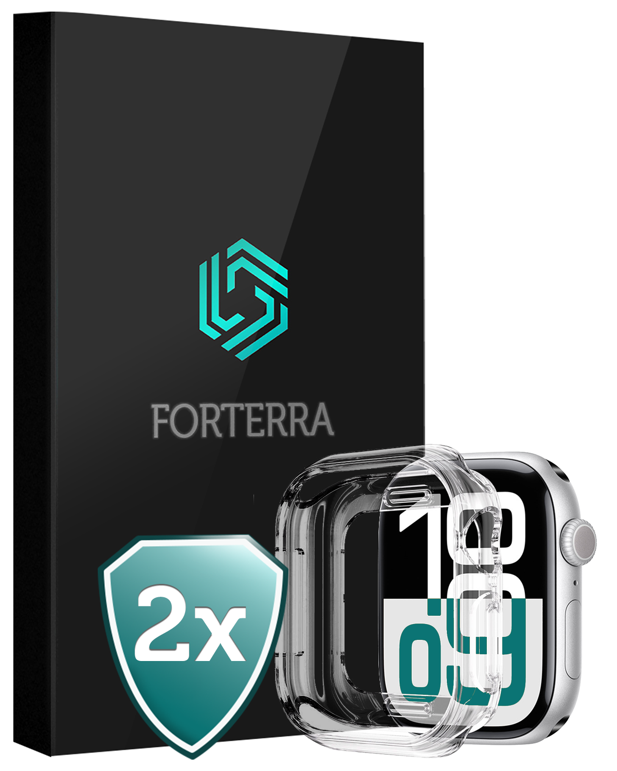 Forterra Forterra Apple Watch Series 10 Hoesje Siliconen Transparant - 46 mm - 2 PACK