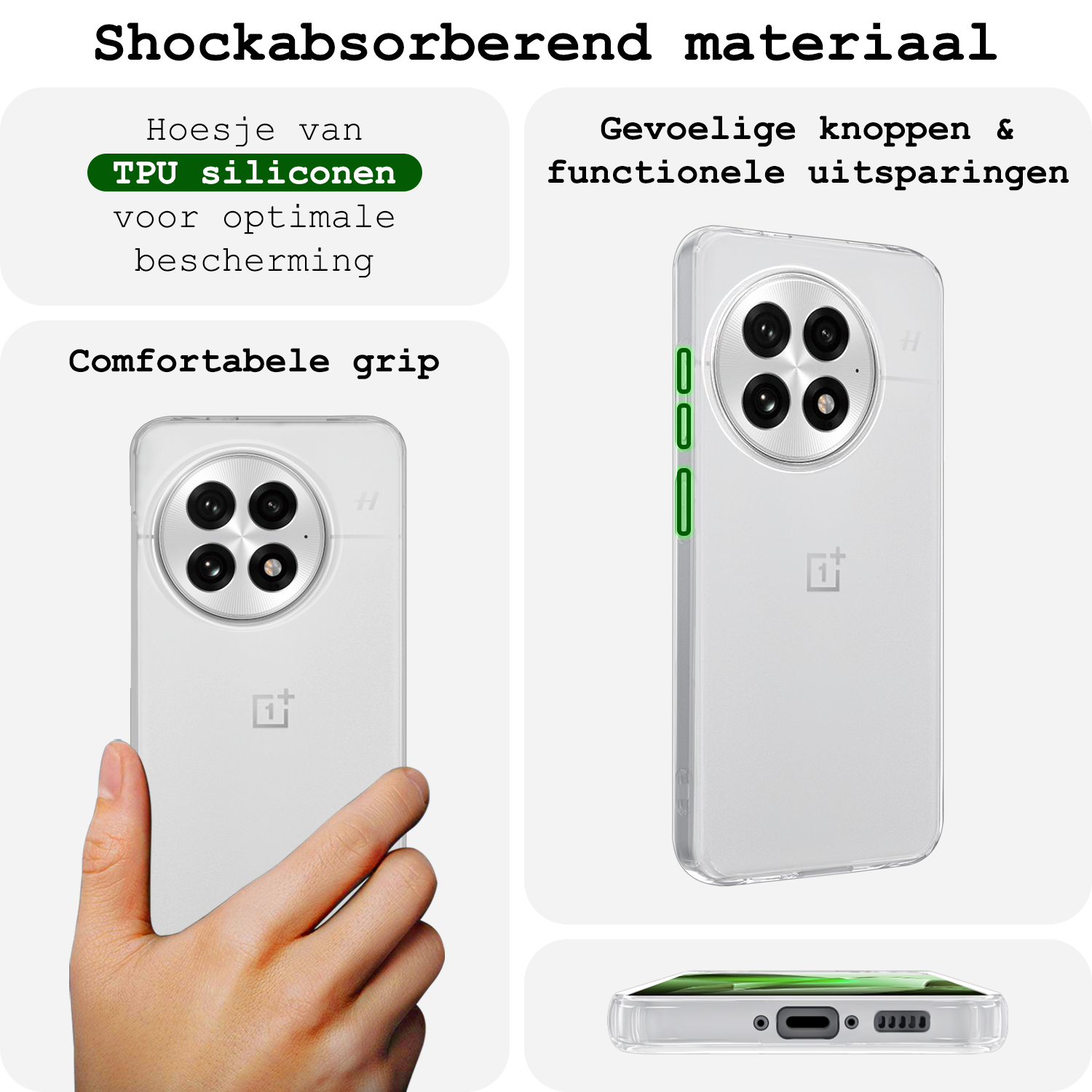 BASEY. BASEY. OnePlus 13 Hoesje Siliconen - Transparant - 2 PACK