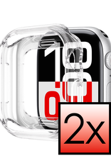 NoXx NoXx Apple Watch Series 9 Hoesje Siliconen Transparant - 41 mm - 2 PACK
