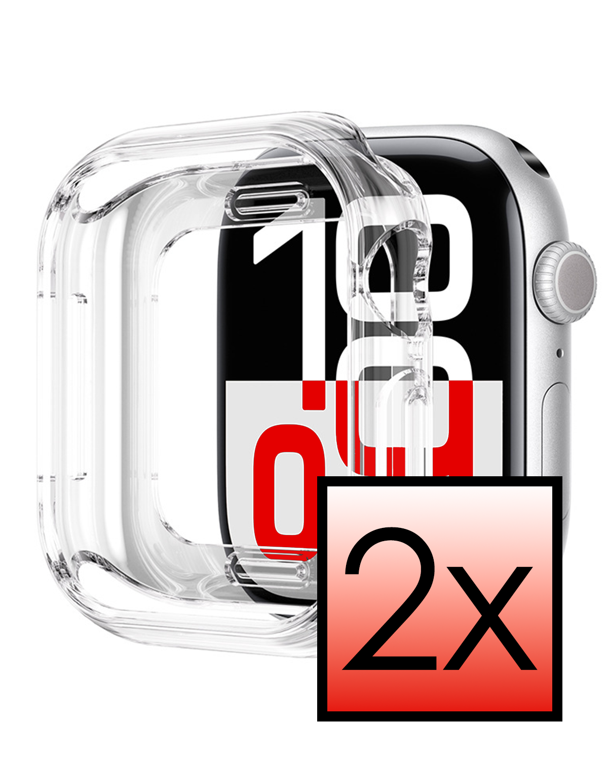 NoXx NoXx Apple Watch Series 9 Hoesje Siliconen Transparant - 41 mm - 2 PACK