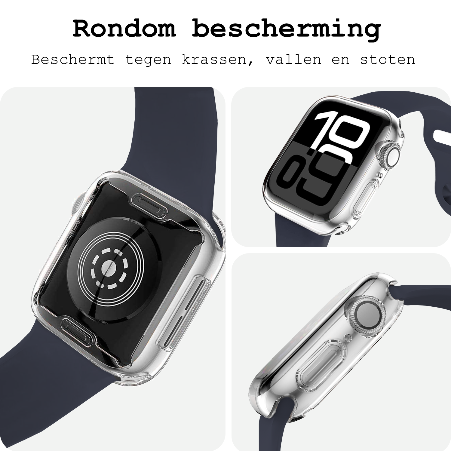 BASEY. BASEY. Apple Watch Series 9 Hoesje Siliconen Transparant - 41 mm - 2 PACK
