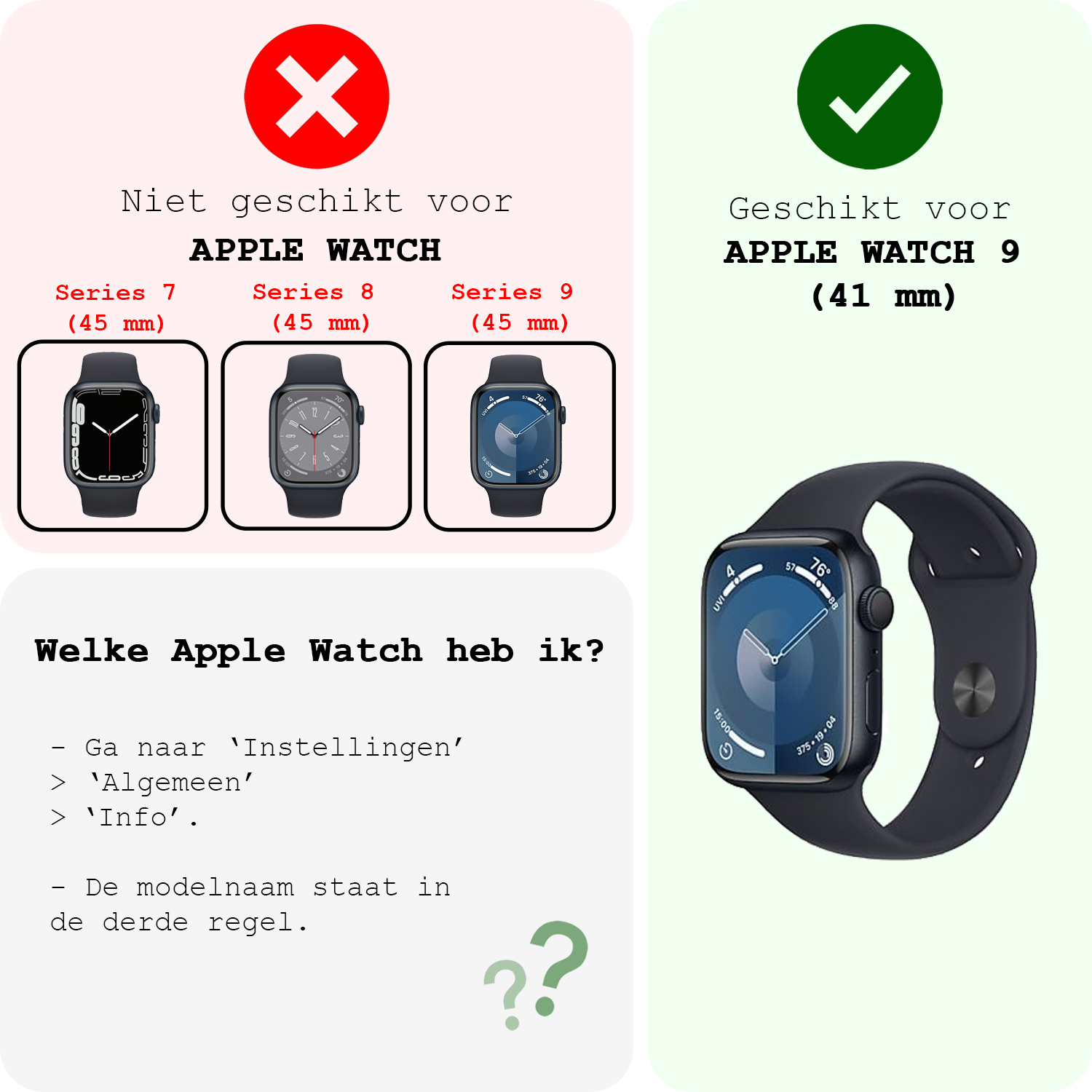 BASEY. BASEY. Apple Watch Series 9 Hoesje Siliconen Transparant - 41 mm - 2 PACK