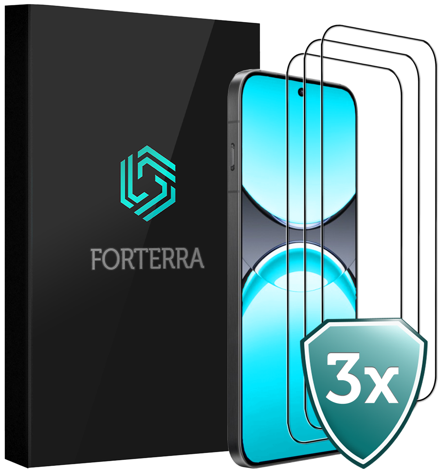 Forterra Forterra Oppo Find X8 Pro Screenprotector Full Cover - 3 PACK