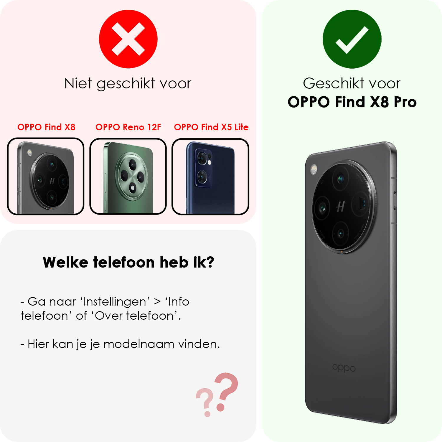 NoXx NoXx Oppo Find X8 Pro Screenprotector Full Cover - 3 PACK