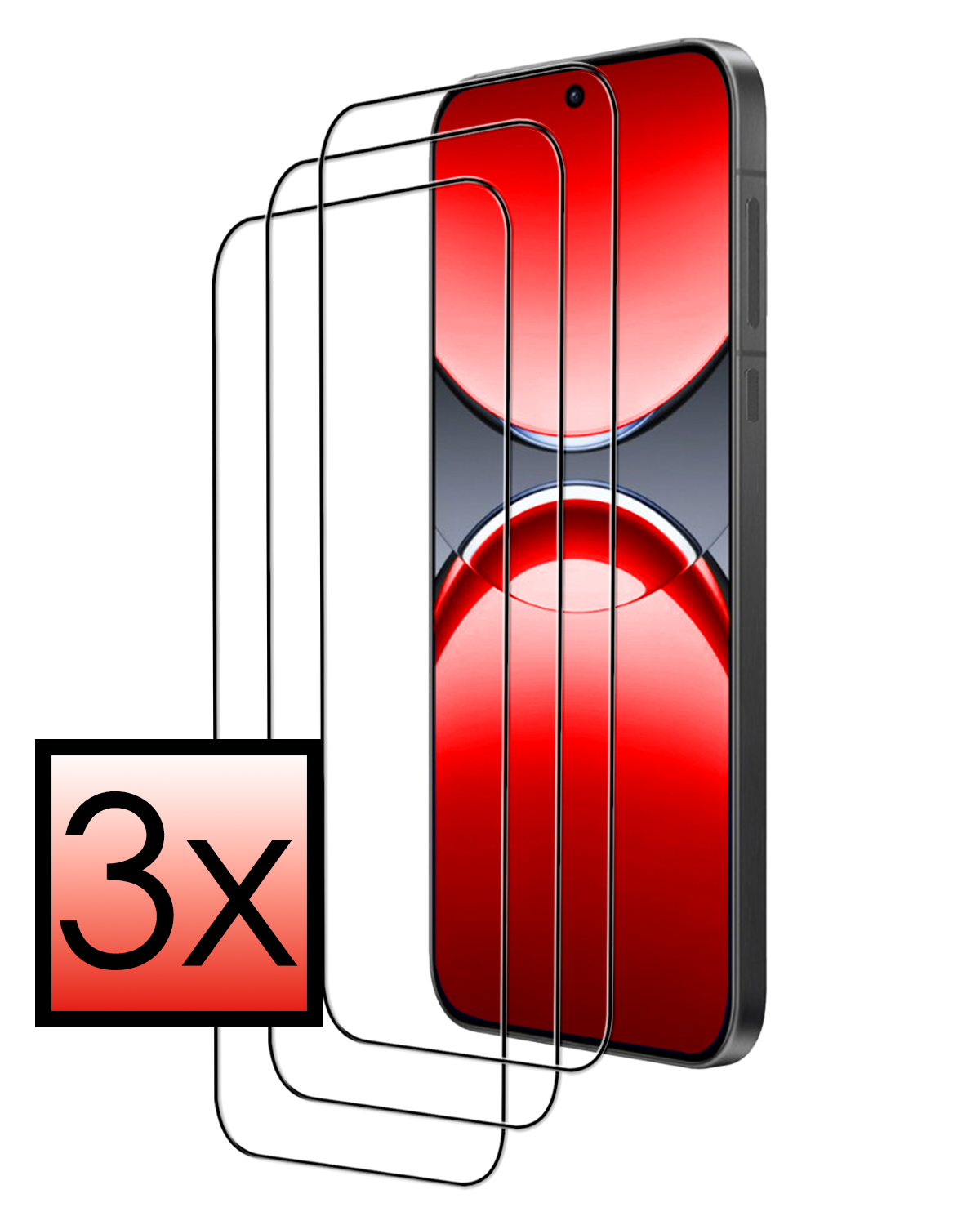 NoXx NoXx Oppo Find X8 Pro Screenprotector Full Cover - 3 PACK