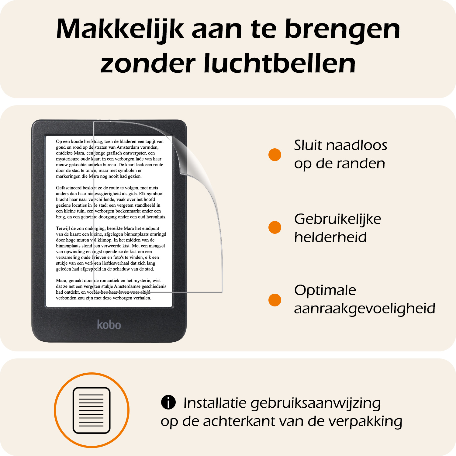 Nomfy Nomfy Kobo Clara 2E Schermfolie - 3 PACK