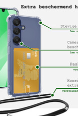BASEY. BASEY. Samsung Galaxy A16 Hoesje Pashouder met Koord Met Screenprotector
