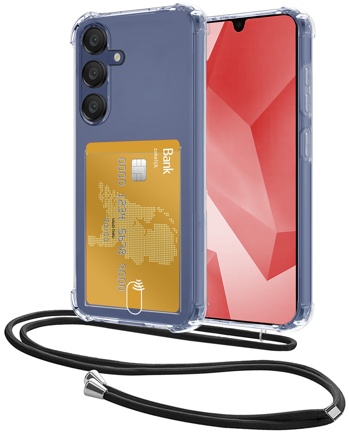 NoXx NoXx Samsung Galaxy A16 Hoesje Pashouder met Koord