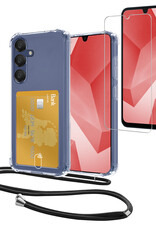 NoXx NoXx Samsung Galaxy A16 Hoesje Pashouder met Koord Met Screenprotector