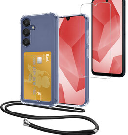 NoXx NoXx Samsung Galaxy A16 Hoesje Pashouder met Koord Met Screenprotector