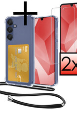 NoXx NoXx Samsung Galaxy A16 Hoesje Pashouder met Koord Met 2x Screenprotector