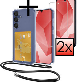 NoXx NoXx Samsung Galaxy A16 Hoesje Pashouder met Koord Met 2x Screenprotector