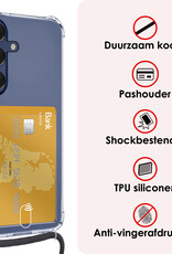 NoXx NoXx Samsung Galaxy A16 Hoesje Pashouder met Koord Met 2x Screenprotector