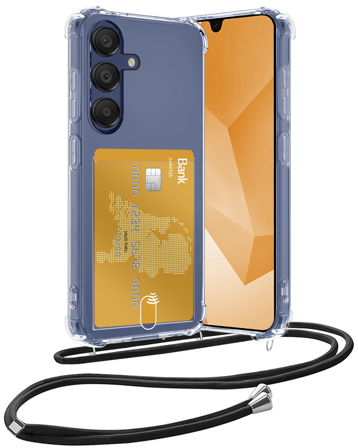 Nomfy Nomfy Samsung Galaxy A16 Hoesje Pashouder met Koord
