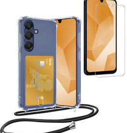 Nomfy Nomfy Samsung Galaxy A16 Hoesje Pashouder met Koord Met Screenprotector