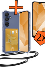 Nomfy Nomfy Samsung Galaxy A16 Hoesje Pashouder met Koord Met 2x Screenprotector