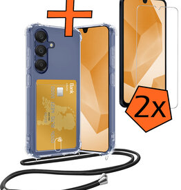 Nomfy Nomfy Samsung Galaxy A16 Hoesje Pashouder met Koord Met 2x Screenprotector