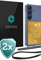 Forterra Forterra Samsung Galaxy A16 Hoesje Pashouder met Koord - 2 PACK