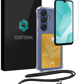Forterra Forterra Samsung Galaxy A16 Hoesje Pashouder met Koord Met Screenprotector