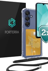 Forterra Forterra Samsung Galaxy A16 Hoesje Pashouder met Koord Met 2x Screenprotector