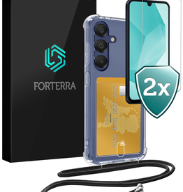 Forterra Forterra Samsung Galaxy A16 Hoesje Pashouder met Koord Met 2x Screenprotector