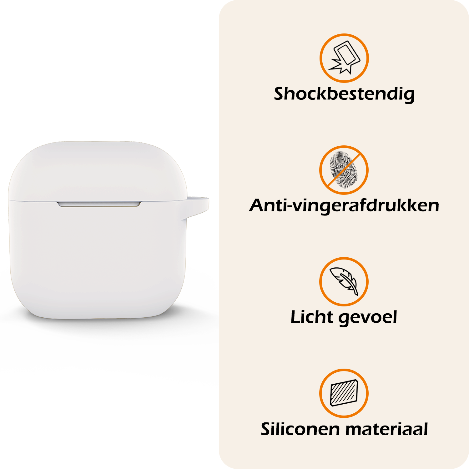 Nomfy Nomfy Siliconen Hoesje Voor Apple AirPods 4 - Wit