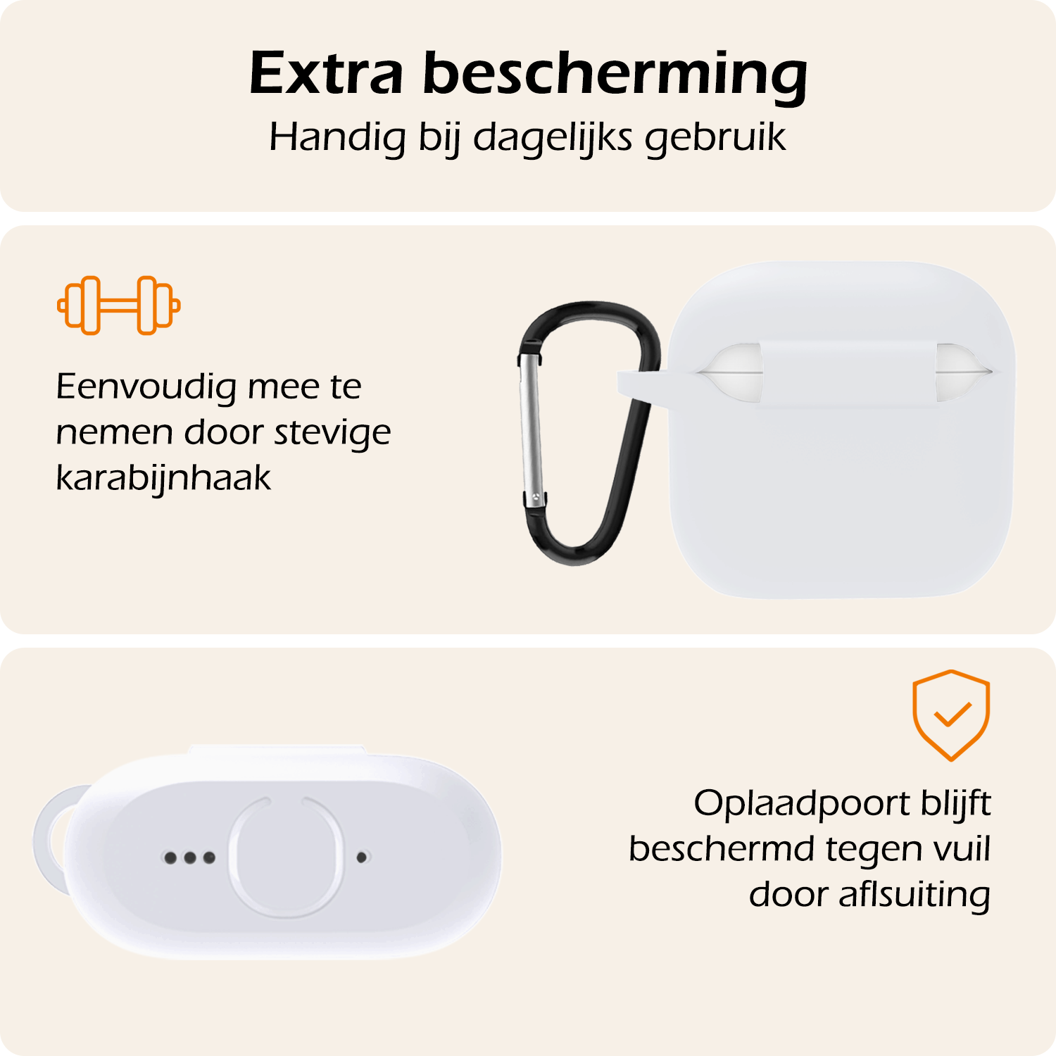 Nomfy Nomfy Siliconen Hoesje Voor Apple AirPods 4 - Wit