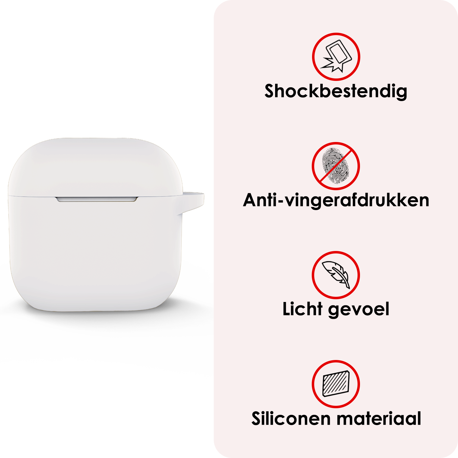 NoXx NoXx Siliconen Hoesje Voor Apple AirPods 4 - Wit