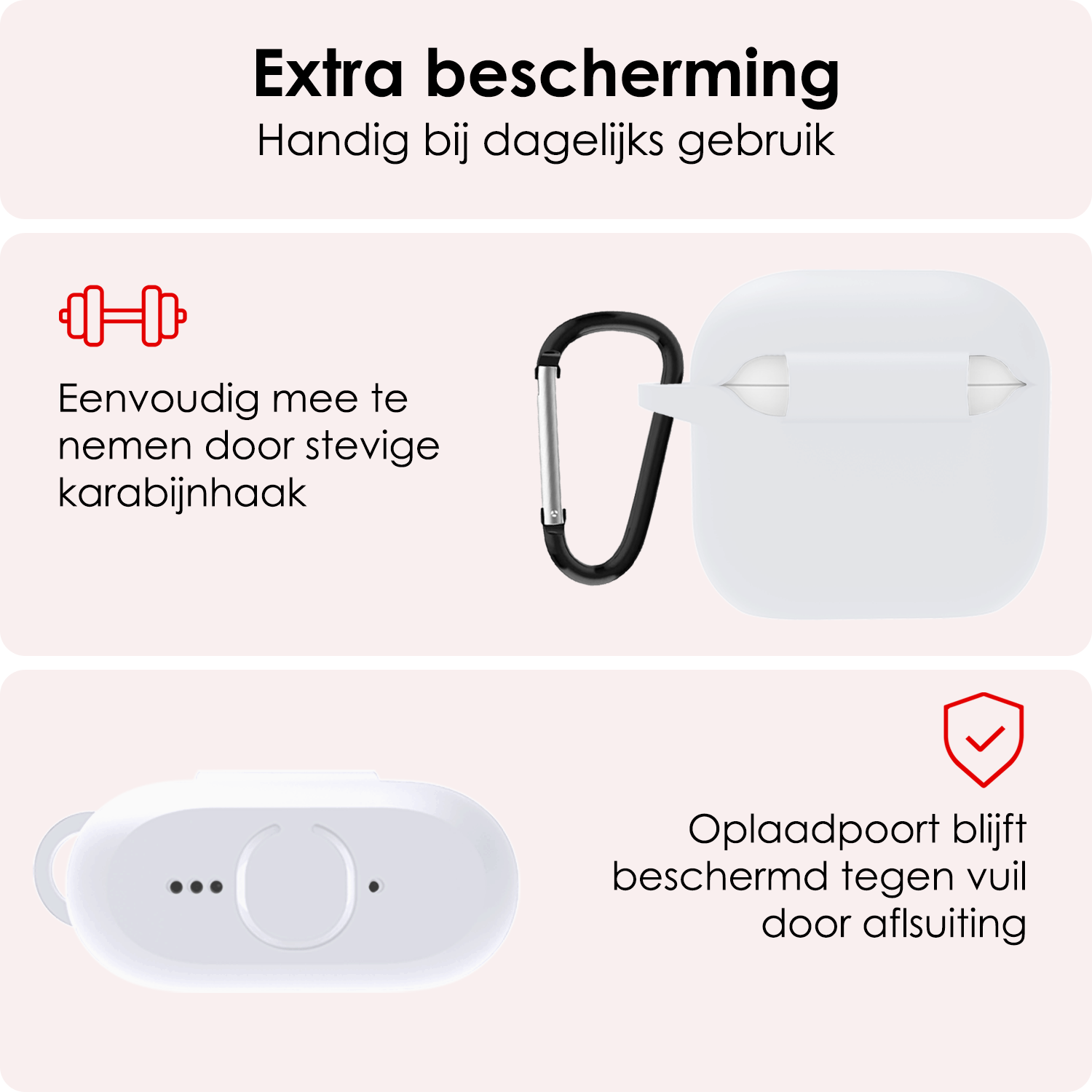 NoXx NoXx Siliconen Hoesje Voor Apple AirPods 4 - Wit