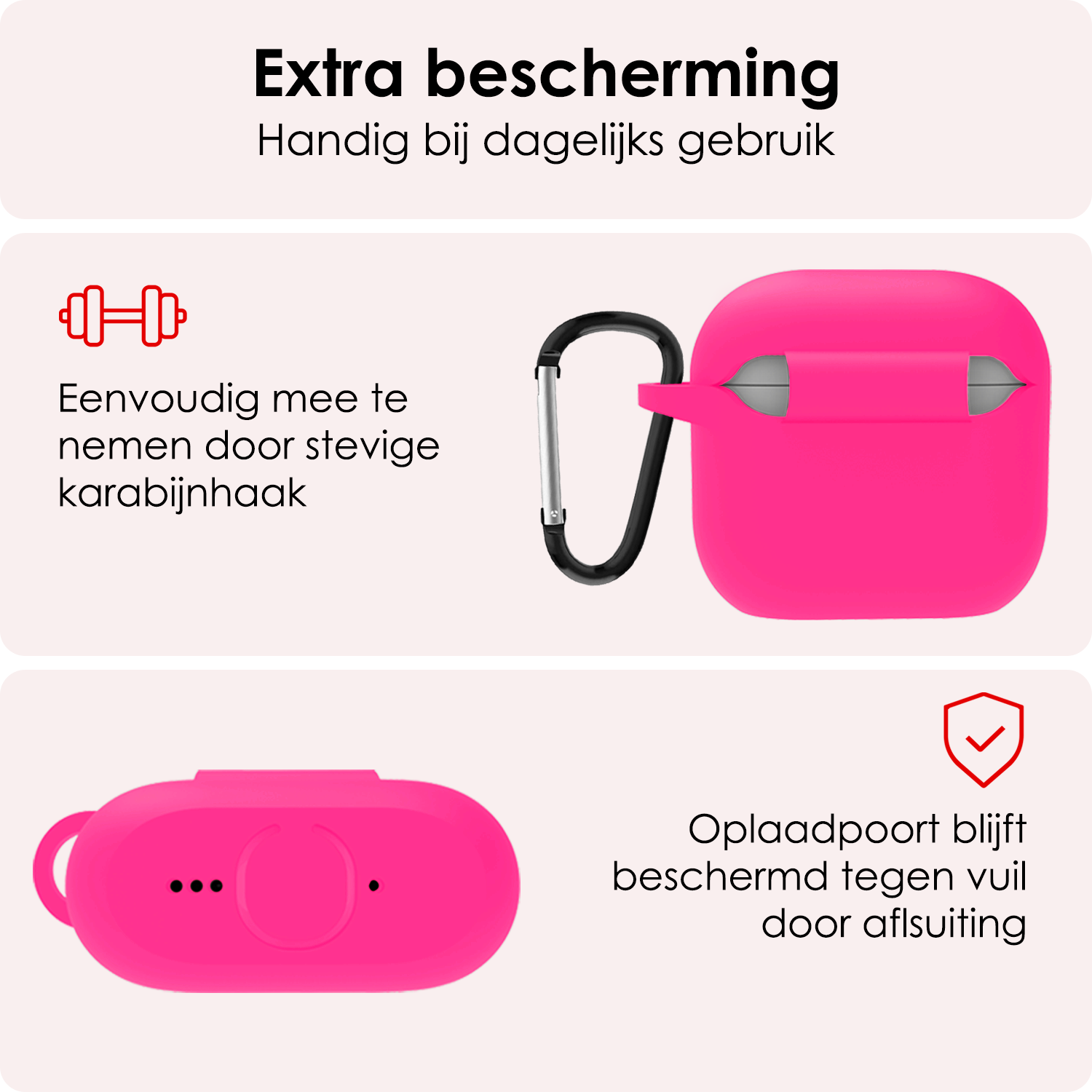 NoXx NoXx Siliconen Hoesje Voor Apple AirPods 4 - Roze