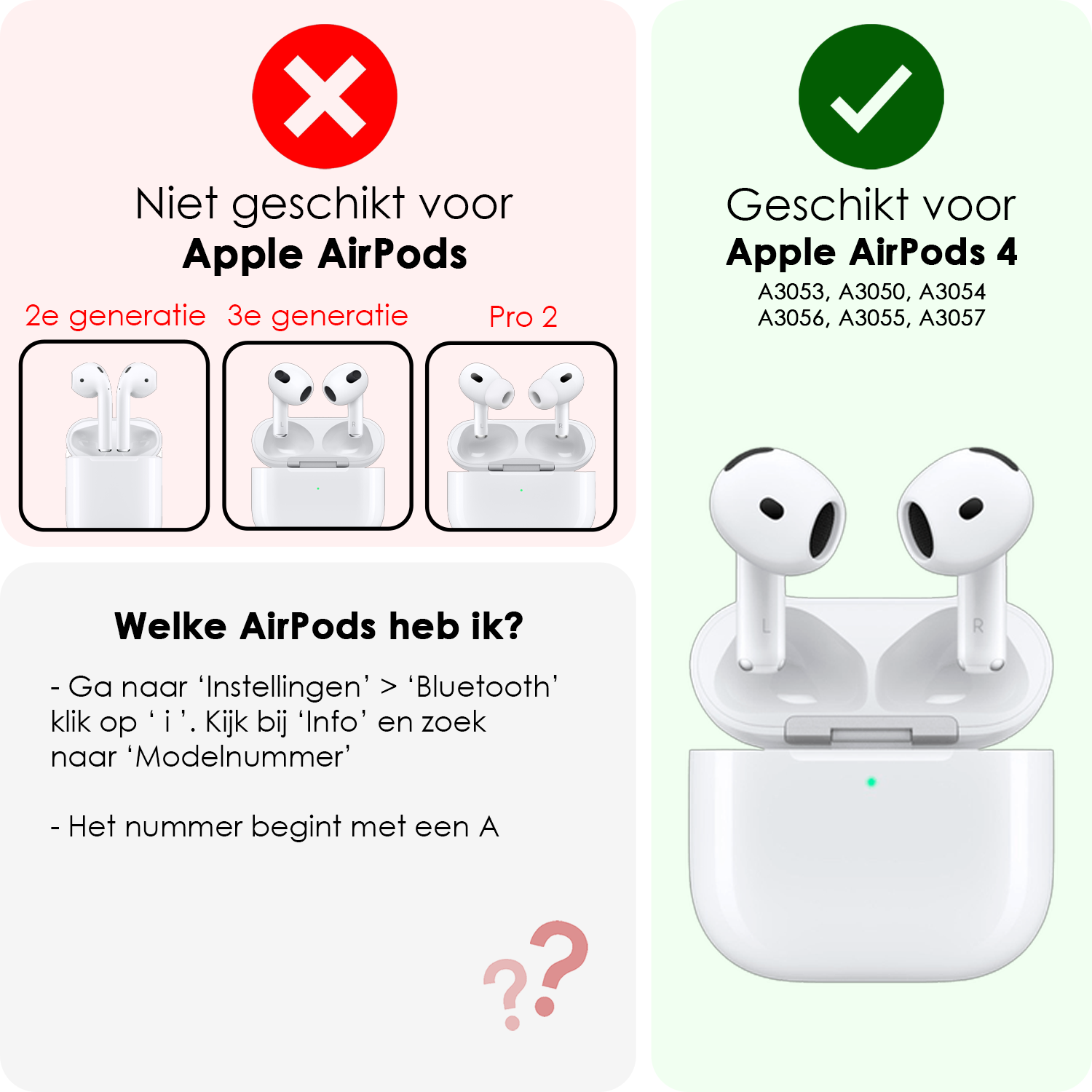 NoXx NoXx Siliconen Hoesje Voor Apple AirPods 4 - Grijs