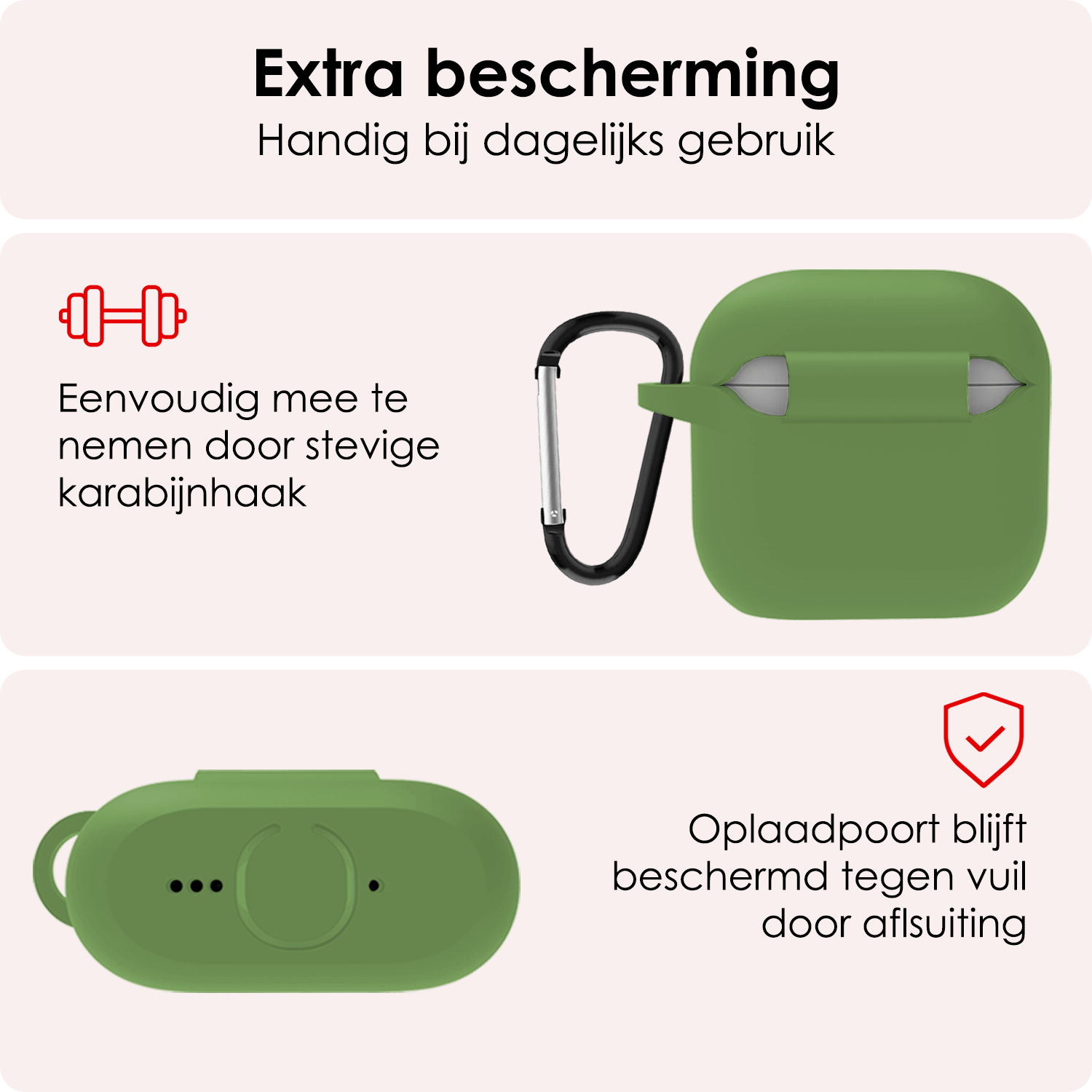 NoXx NoXx Siliconen Hoesje Voor Apple AirPods 4 - Donkergroen