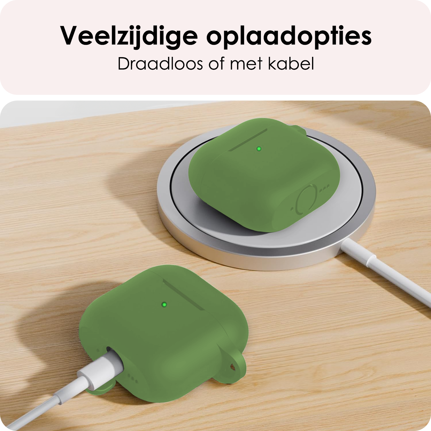 NoXx NoXx Siliconen Hoesje Voor Apple AirPods 4 - Donkergroen
