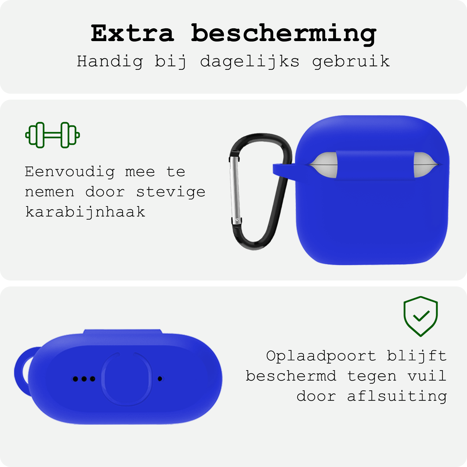 BASEY. BASEY. Siliconen Hoesje Voor Apple AirPods 4 - Blauw