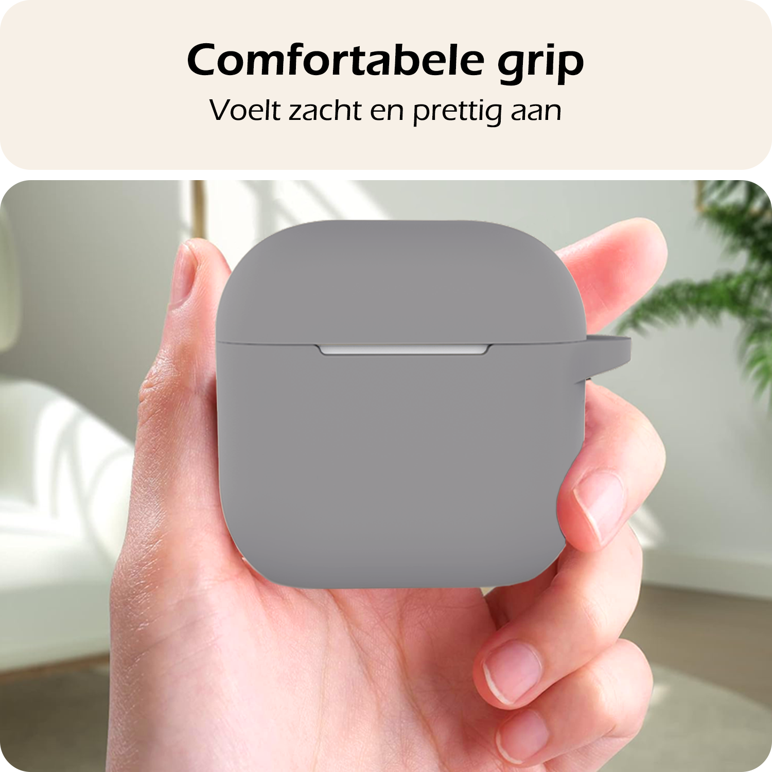 Nomfy Nomfy Siliconen Hoesje Voor Apple AirPods 4 - Grijs