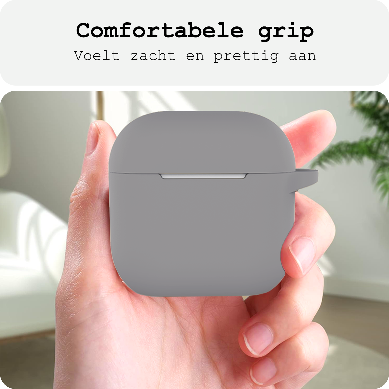 BASEY. BASEY. Siliconen Hoesje Voor Apple AirPods 4 - Grijs