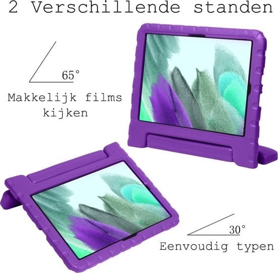 BASEY. BASEY. Samsung Galaxy Tab A7 Lite (2021) Kinderhoes met 2x screenprotector - Paars