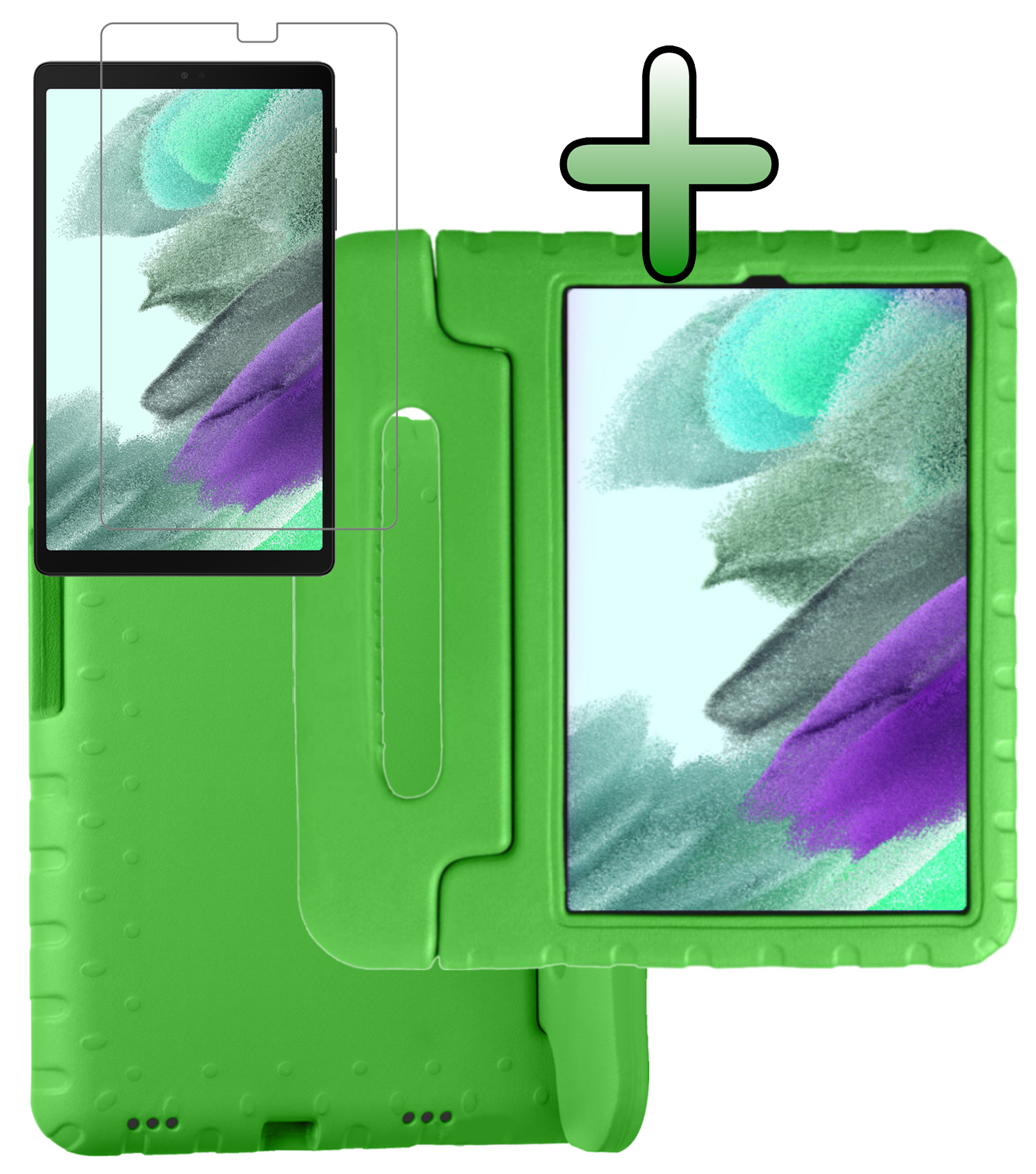 BASEY. BASEY. Samsung Galaxy Tab A7 Lite (2021) Kinderhoes met screenprotector - Groen