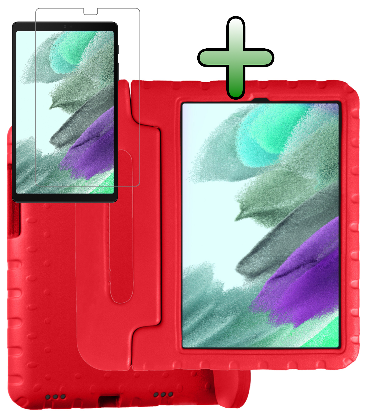 BASEY. BASEY. Samsung Galaxy Tab A7 Lite (2021) Kinderhoes met screenprotector - Rood