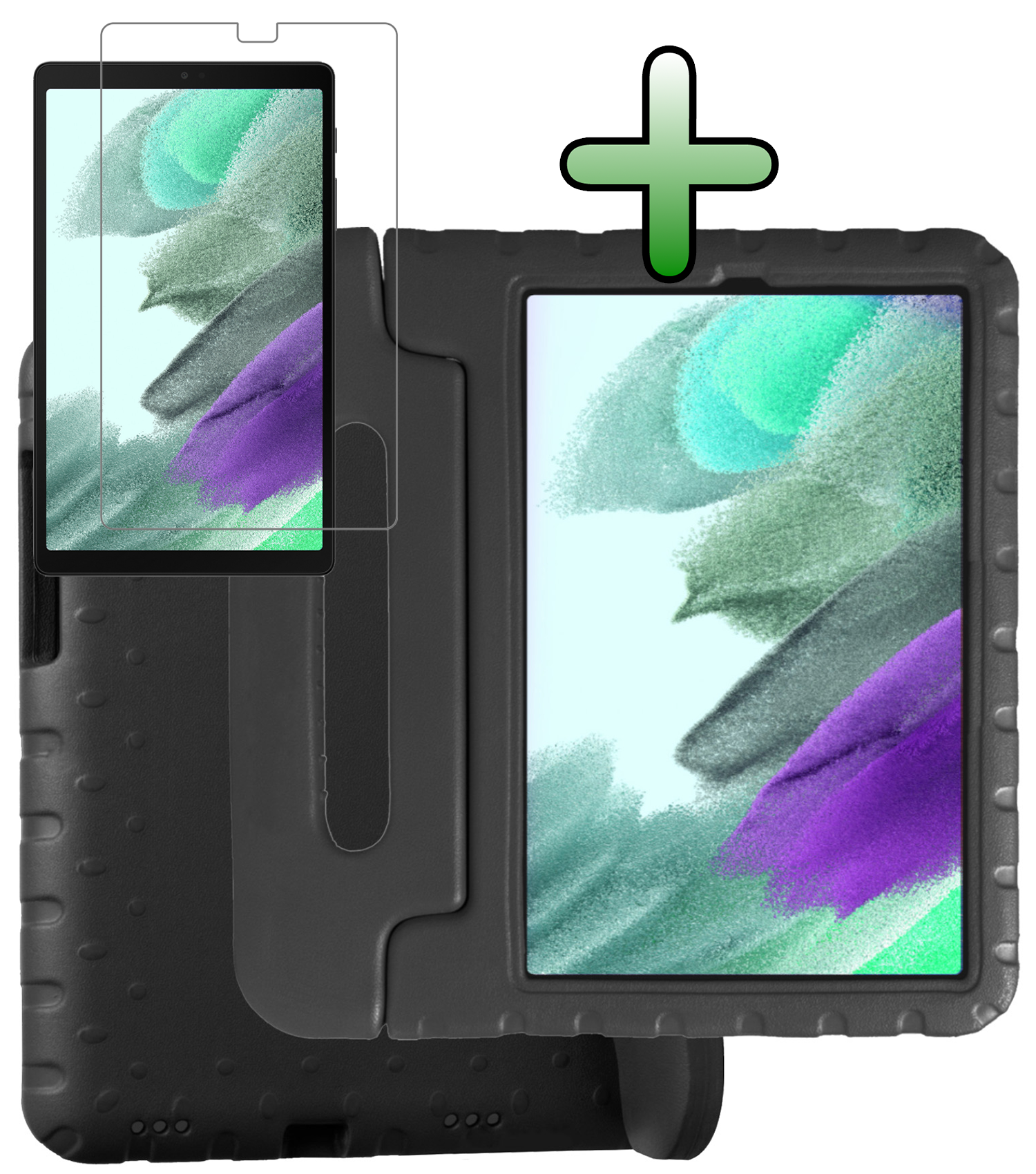 BASEY. BASEY. Samsung Galaxy Tab A7 Lite (2021) Kinderhoes met screenprotector - Zwart