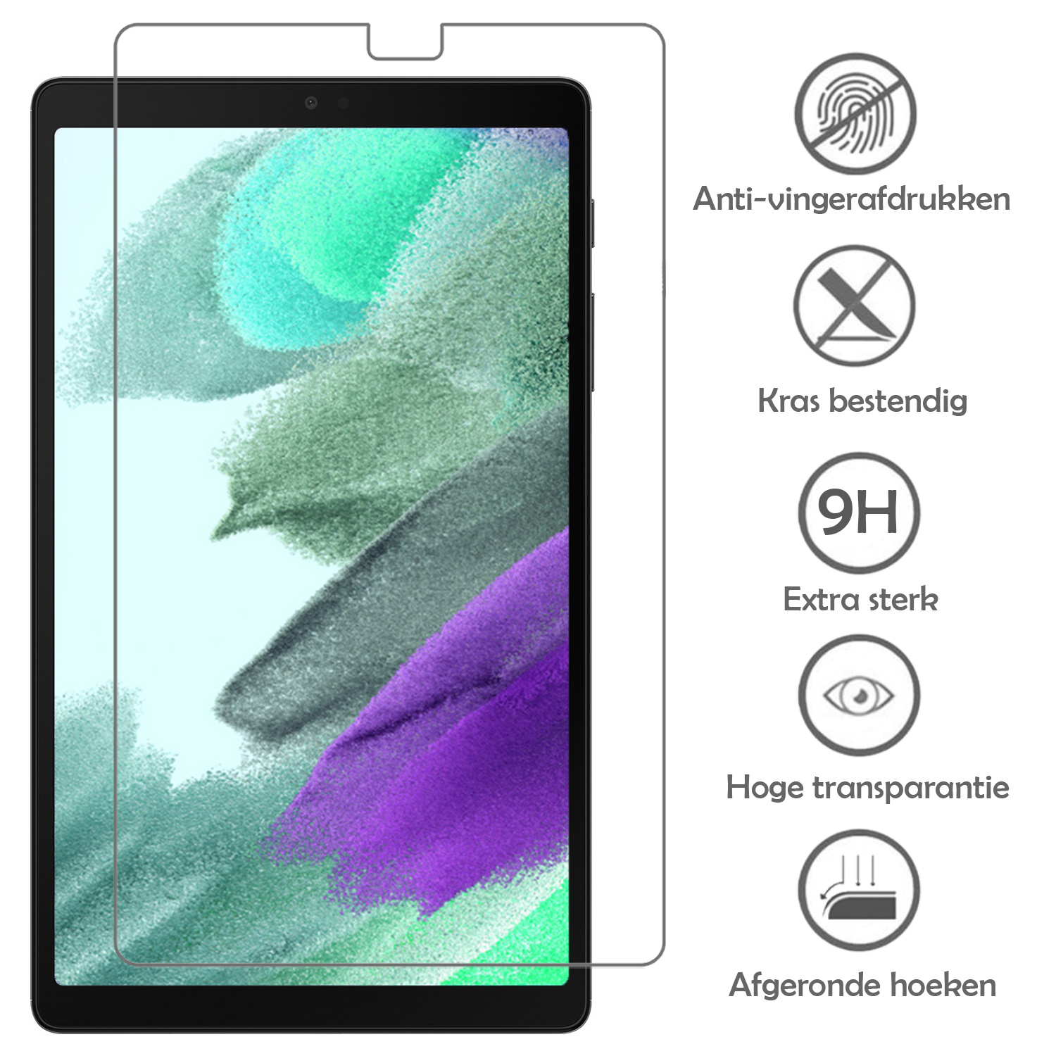 BASEY. BASEY. Samsung Galaxy Tab A7 Lite (2021) Kinderhoes met screenprotector - Zwart
