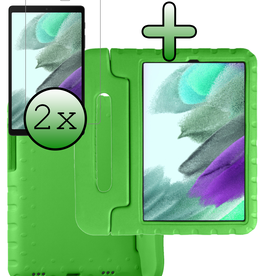 BASEY. BASEY. Samsung Galaxy Tab A7 Lite (2021) Kinderhoes met 2x screenprotector - Groen