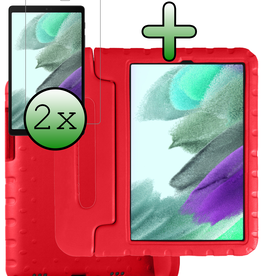 BASEY. BASEY. Samsung Galaxy Tab A7 Lite (2021) Kinderhoes met 2x screenprotector - Rood